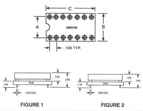 ANDON 200℃封閉框架ICDIP插座，不帶支架
